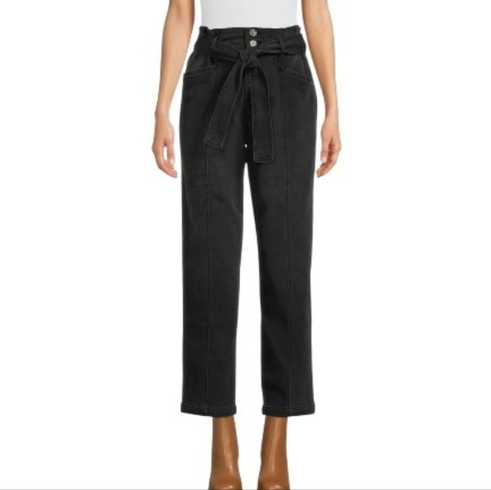 Time And Tru women's paperbag jeans denim black size 20 NEW  W-359